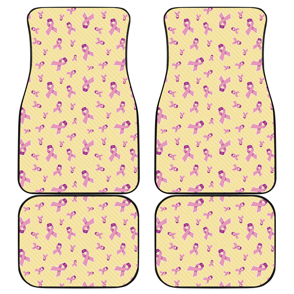 Pastel Breast Cancer Awareness Print Front and Back Car Floor Mats