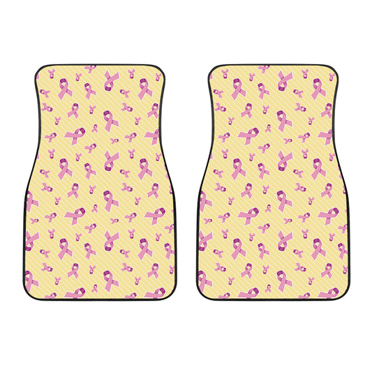 Pastel Breast Cancer Awareness Print Front Car Floor Mats