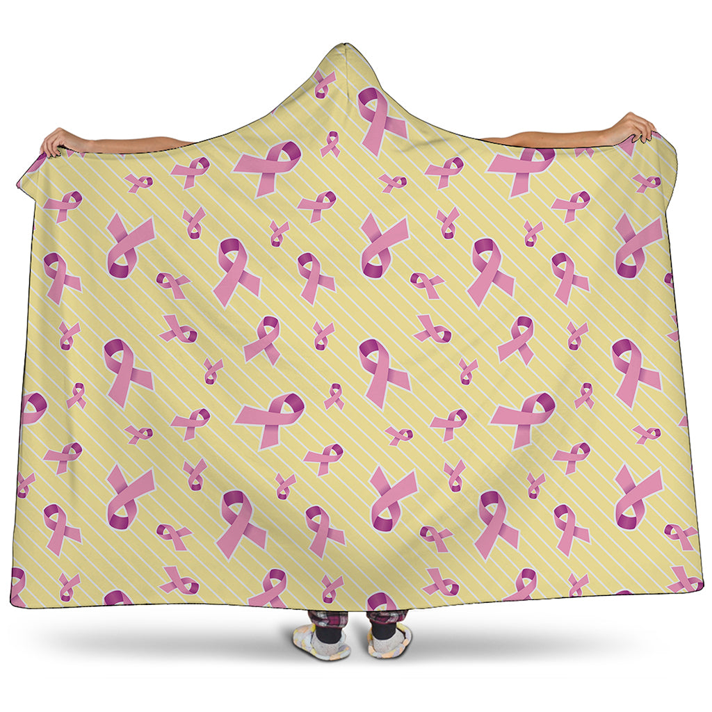 Pastel Breast Cancer Awareness Print Hooded Blanket