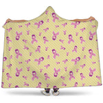 Pastel Breast Cancer Awareness Print Hooded Blanket