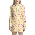 Pastel Breast Cancer Awareness Print Pullover Hoodie Dress