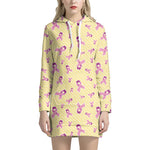 Pastel Breast Cancer Awareness Print Hoodie Dress
