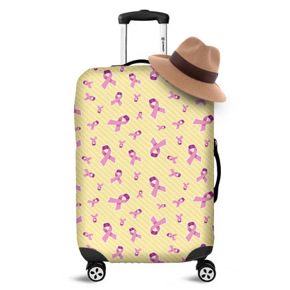 Pastel Breast Cancer Awareness Print Luggage Cover