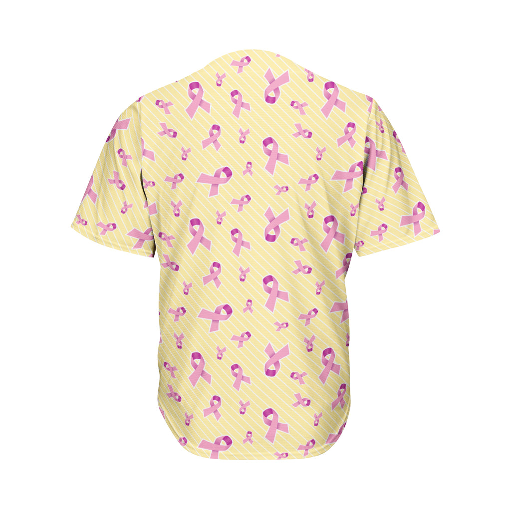 Pastel Breast Cancer Awareness Print Men's Baseball Jersey