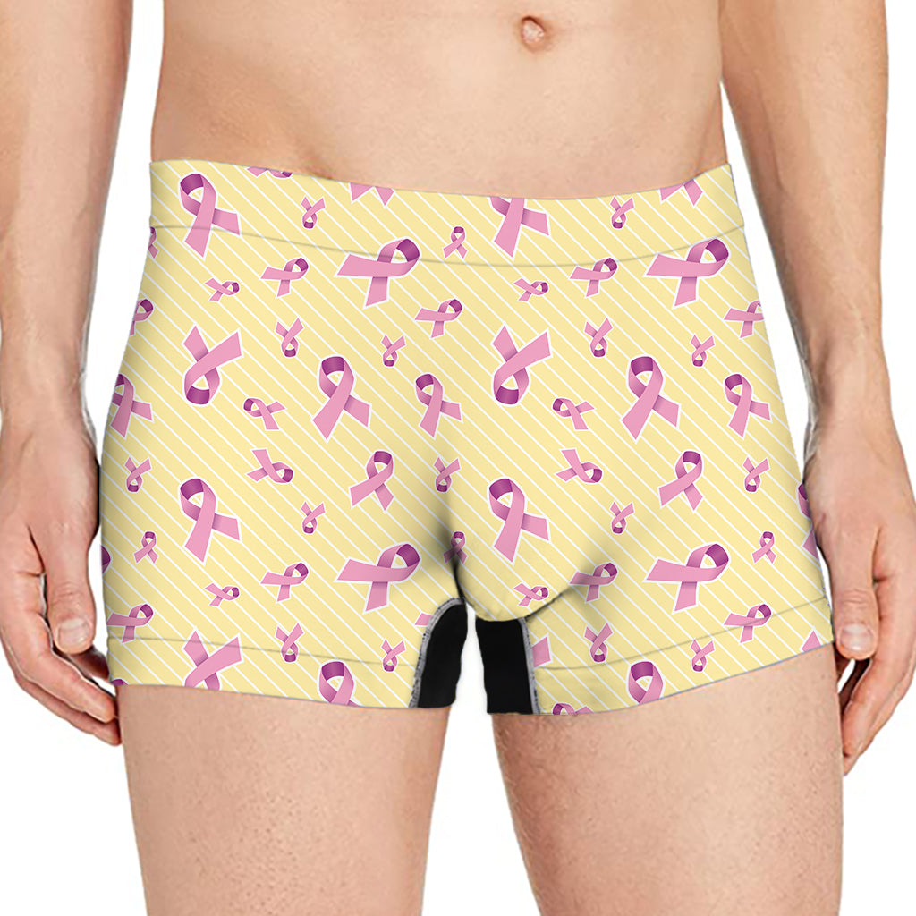 Pastel Breast Cancer Awareness Print Men's Boxer Briefs