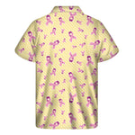 Pastel Breast Cancer Awareness Print Men's Short Sleeve Shirt