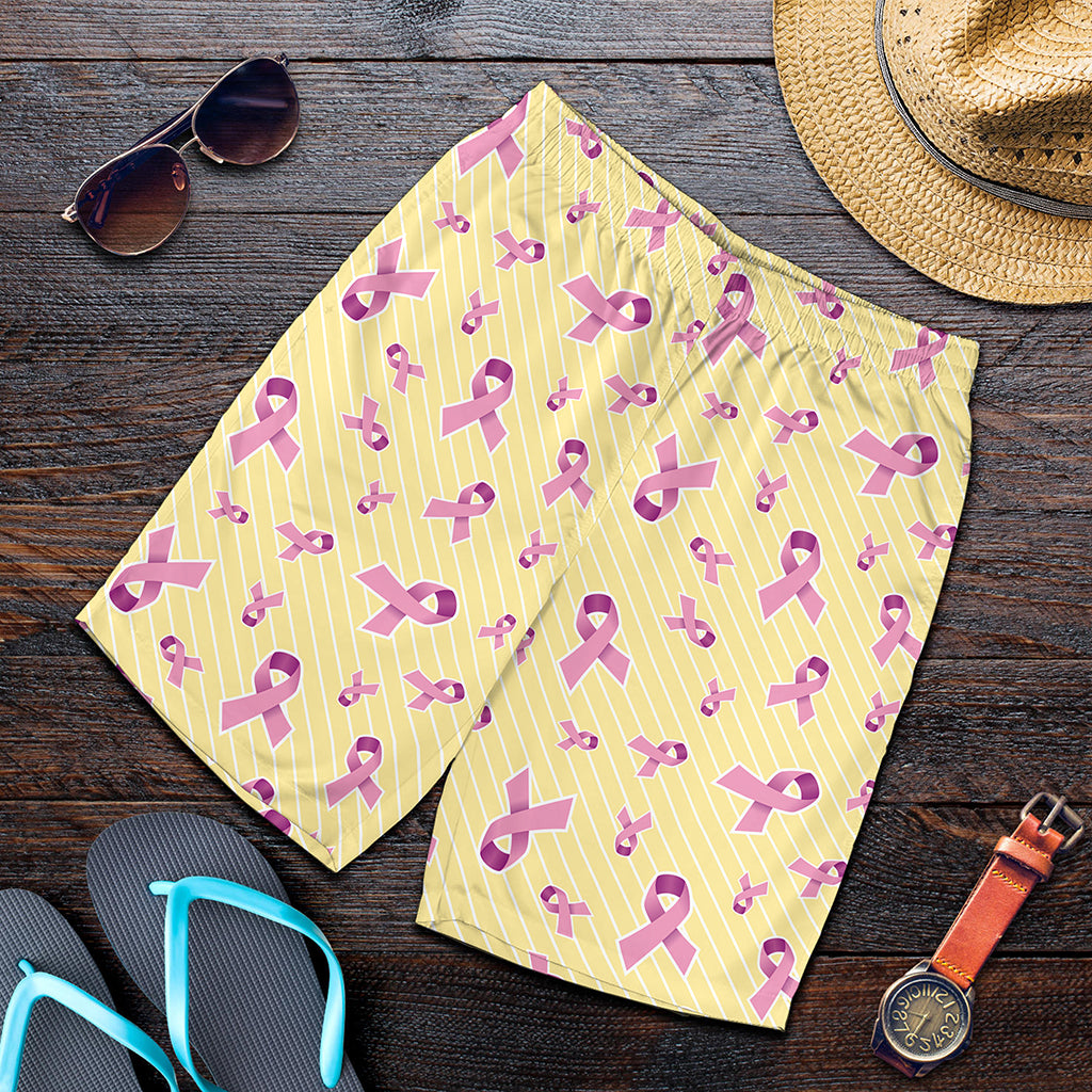 Pastel Breast Cancer Awareness Print Men's Shorts