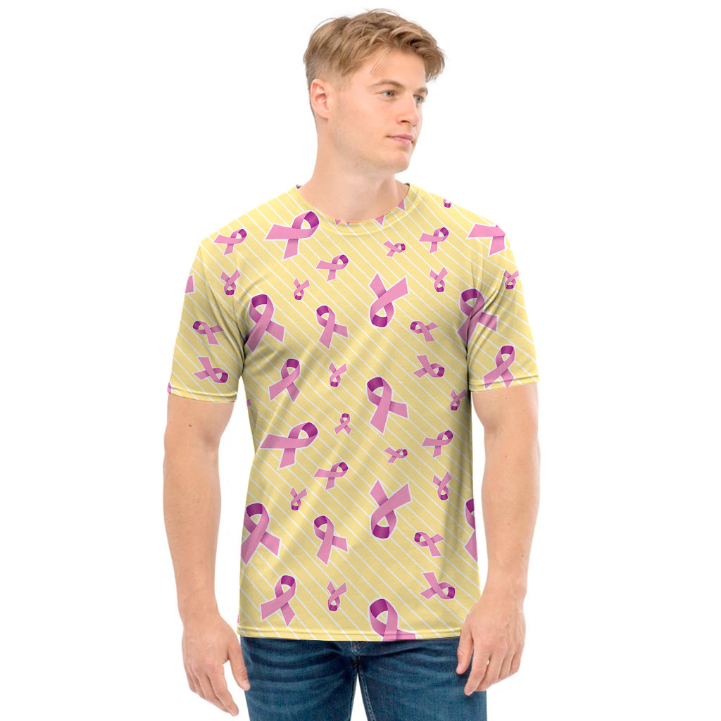 Pastel Breast Cancer Awareness Print Men's T-Shirt