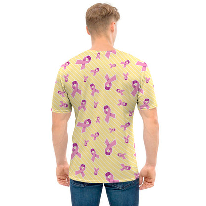 Pastel Breast Cancer Awareness Print Men's T-Shirt