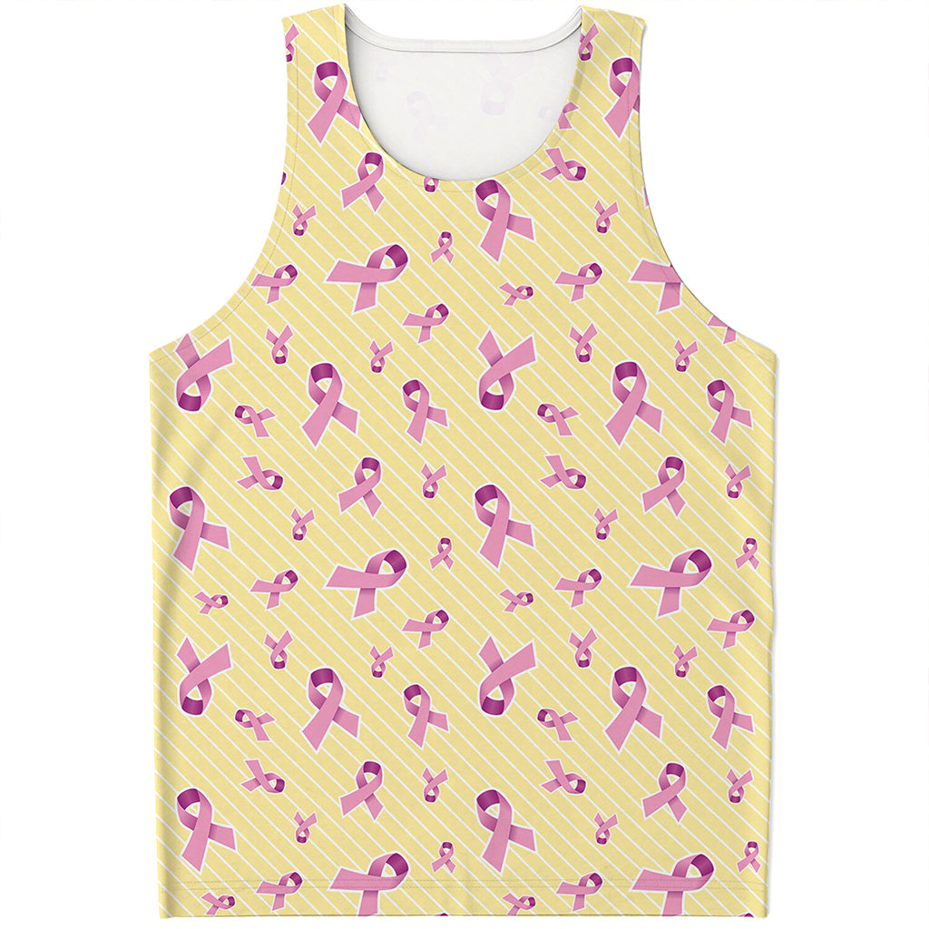 Pastel Breast Cancer Awareness Print Men's Tank Top