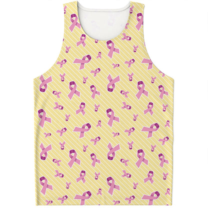 Pastel Breast Cancer Awareness Print Men's Tank Top