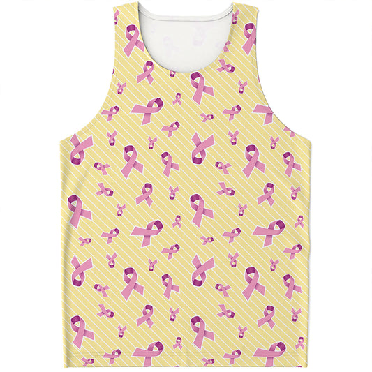 Pastel Breast Cancer Awareness Print Men's Tank Top