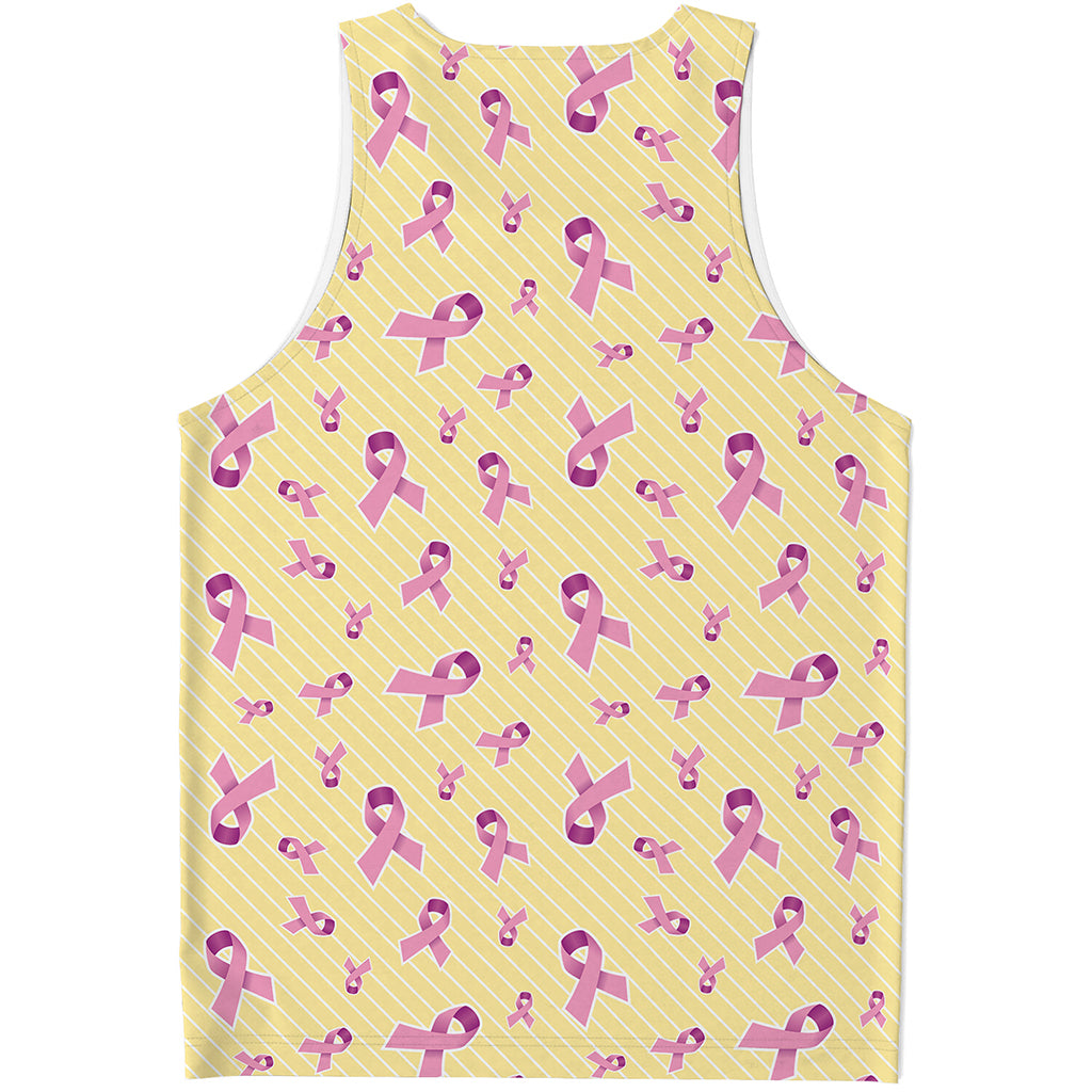 Pastel Breast Cancer Awareness Print Men's Tank Top