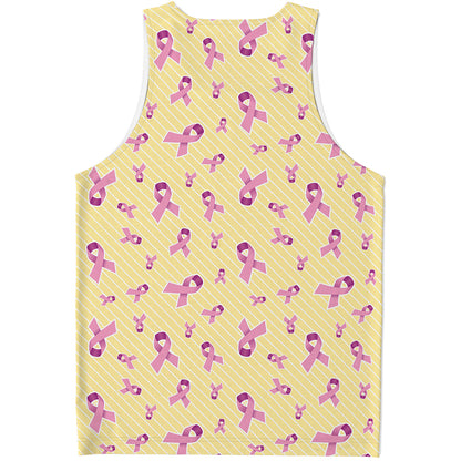 Pastel Breast Cancer Awareness Print Men's Tank Top