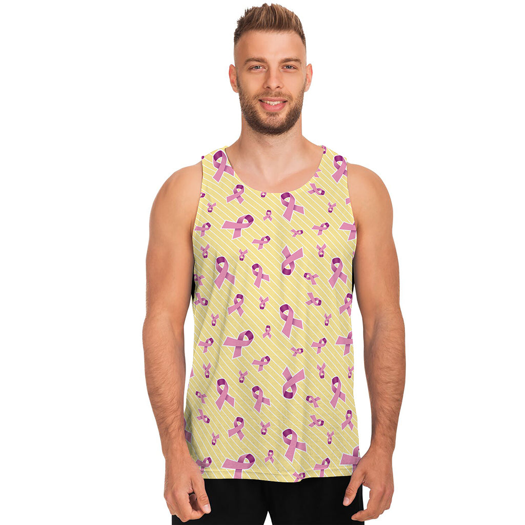 Pastel Breast Cancer Awareness Print Men's Tank Top