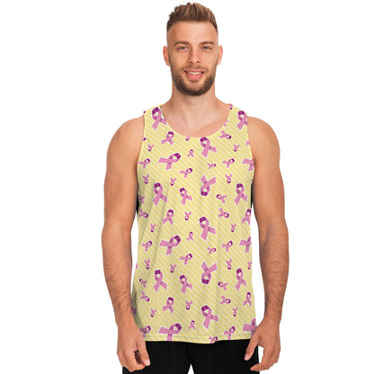Pastel Breast Cancer Awareness Print Men's Tank Top