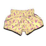 Pastel Breast Cancer Awareness Print Muay Thai Boxing Shorts