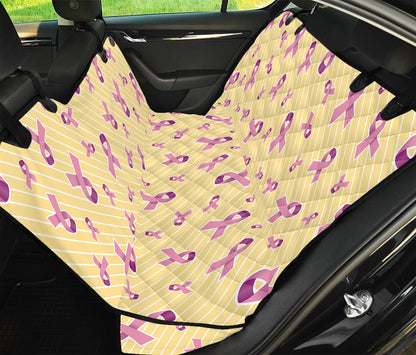 Pastel Breast Cancer Awareness Print Pet Car Back Seat Cover