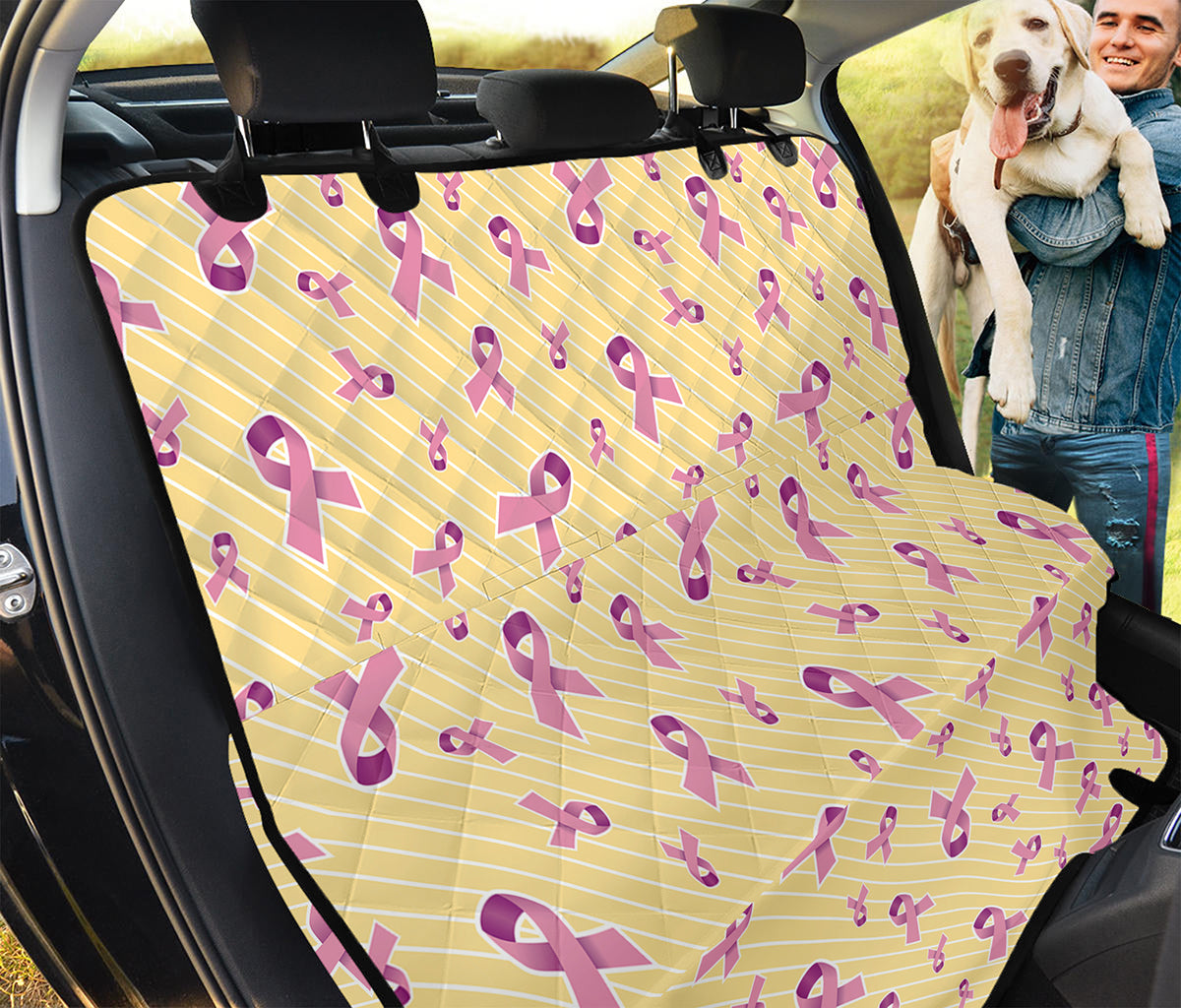 Pastel Breast Cancer Awareness Print Pet Car Back Seat Cover