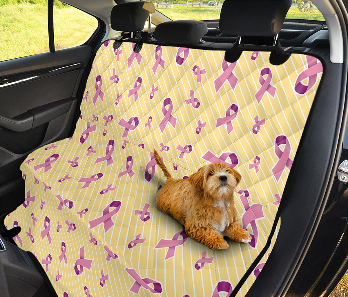 Pastel Breast Cancer Awareness Print Pet Car Back Seat Cover