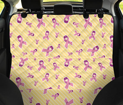 Pastel Breast Cancer Awareness Print Pet Car Back Seat Cover