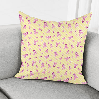 Pastel Breast Cancer Awareness Print Pillow Cover