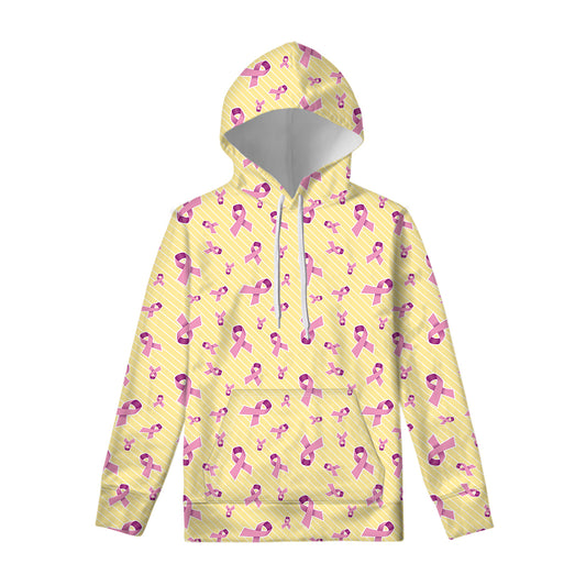 Pastel Breast Cancer Awareness Print Pullover Hoodie