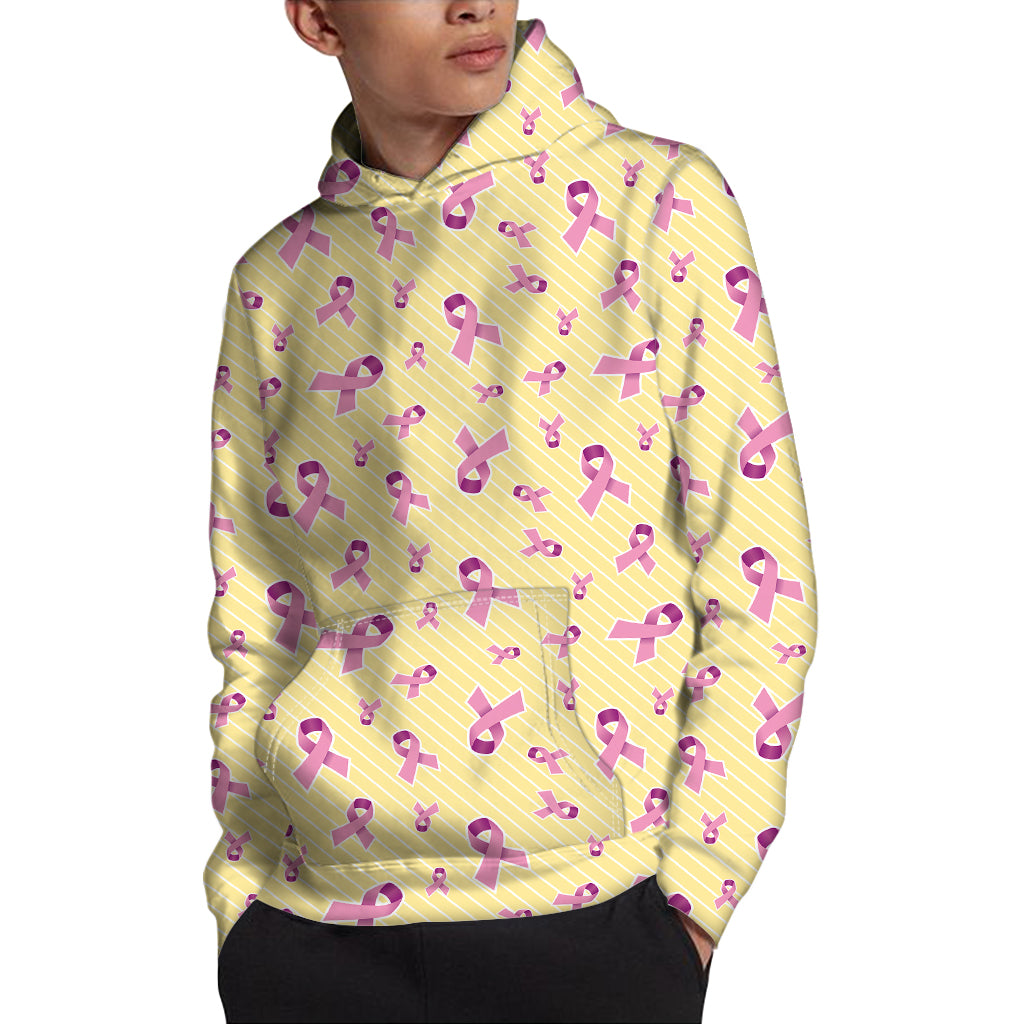 Pastel Breast Cancer Awareness Print Pullover Hoodie