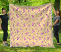Pastel Breast Cancer Awareness Print Quilt
