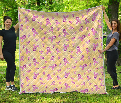 Pastel Breast Cancer Awareness Print Quilt