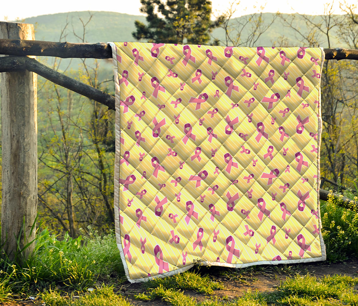 Pastel Breast Cancer Awareness Print Quilt