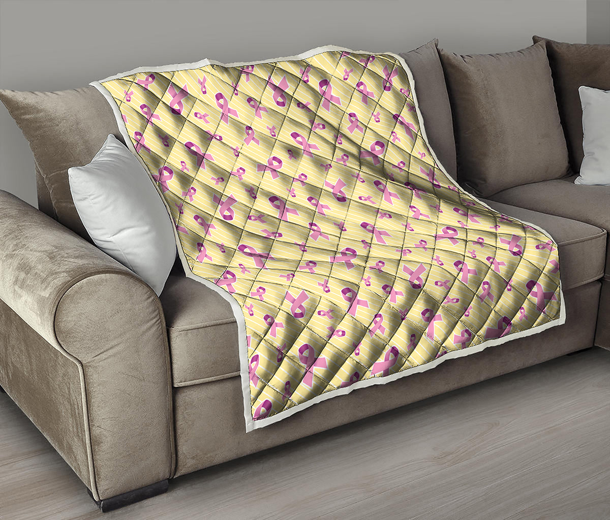 Pastel Breast Cancer Awareness Print Quilt