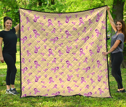 Pastel Breast Cancer Awareness Print Quilt