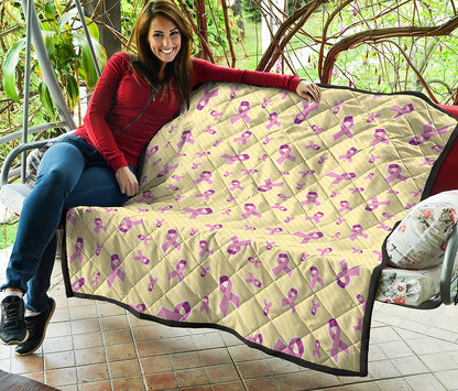 Pastel Breast Cancer Awareness Print Quilt