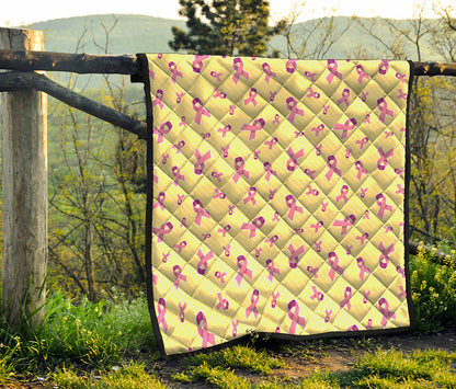 Pastel Breast Cancer Awareness Print Quilt