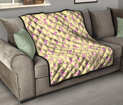 Pastel Breast Cancer Awareness Print Quilt