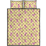 Pastel Breast Cancer Awareness Print Quilt Bed Set