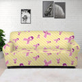 Pastel Breast Cancer Awareness Print Sofa Cover