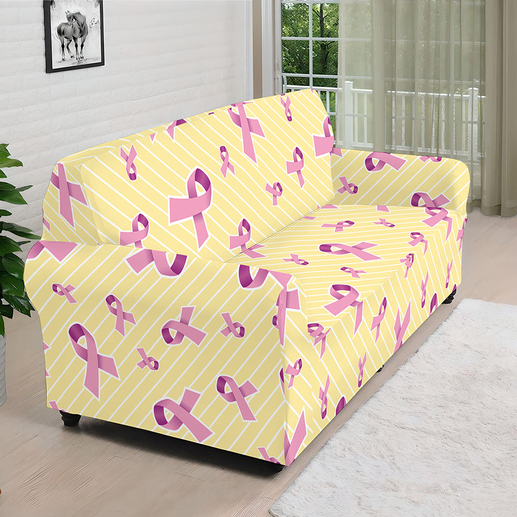 Pastel Breast Cancer Awareness Print Sofa Cover