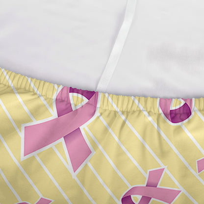 Pastel Breast Cancer Awareness Print Sofa Cover