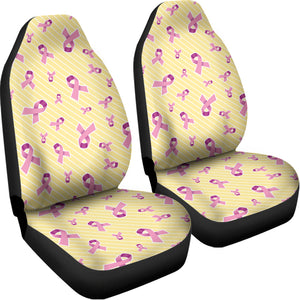 Pastel Breast Cancer Awareness Print Universal Fit Car Seat Covers