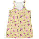 Pastel Breast Cancer Awareness Print Women's Racerback Tank Top