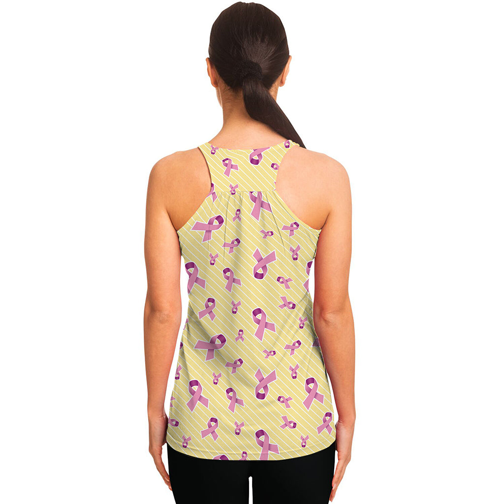 Pastel Breast Cancer Awareness Print Women's Racerback Tank Top