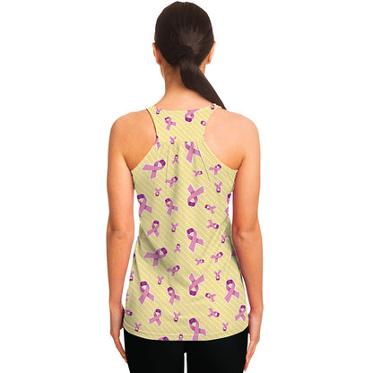 Pastel Breast Cancer Awareness Print Women's Racerback Tank Top