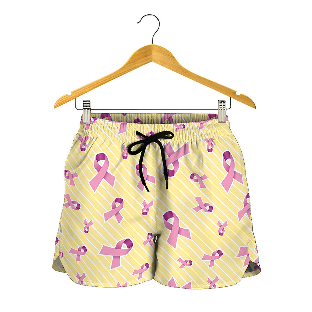 Pastel Breast Cancer Awareness Print Women's Shorts