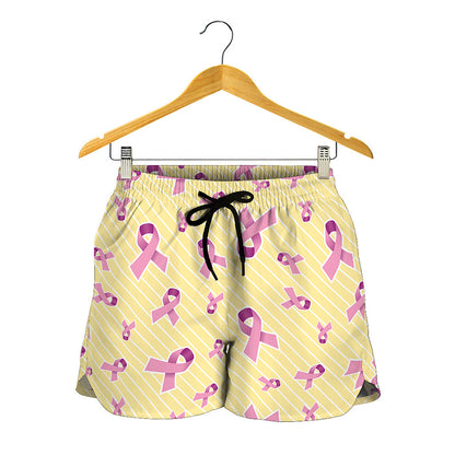 Pastel Breast Cancer Awareness Print Women's Shorts