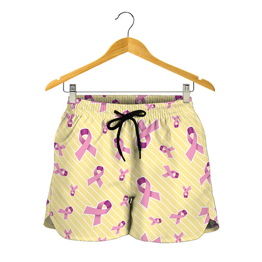 Pastel Breast Cancer Awareness Print Women's Shorts