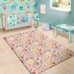 Pastel Cactus And Succulent Print Area Rug