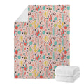 Pastel Cactus And Succulent Print Blanket