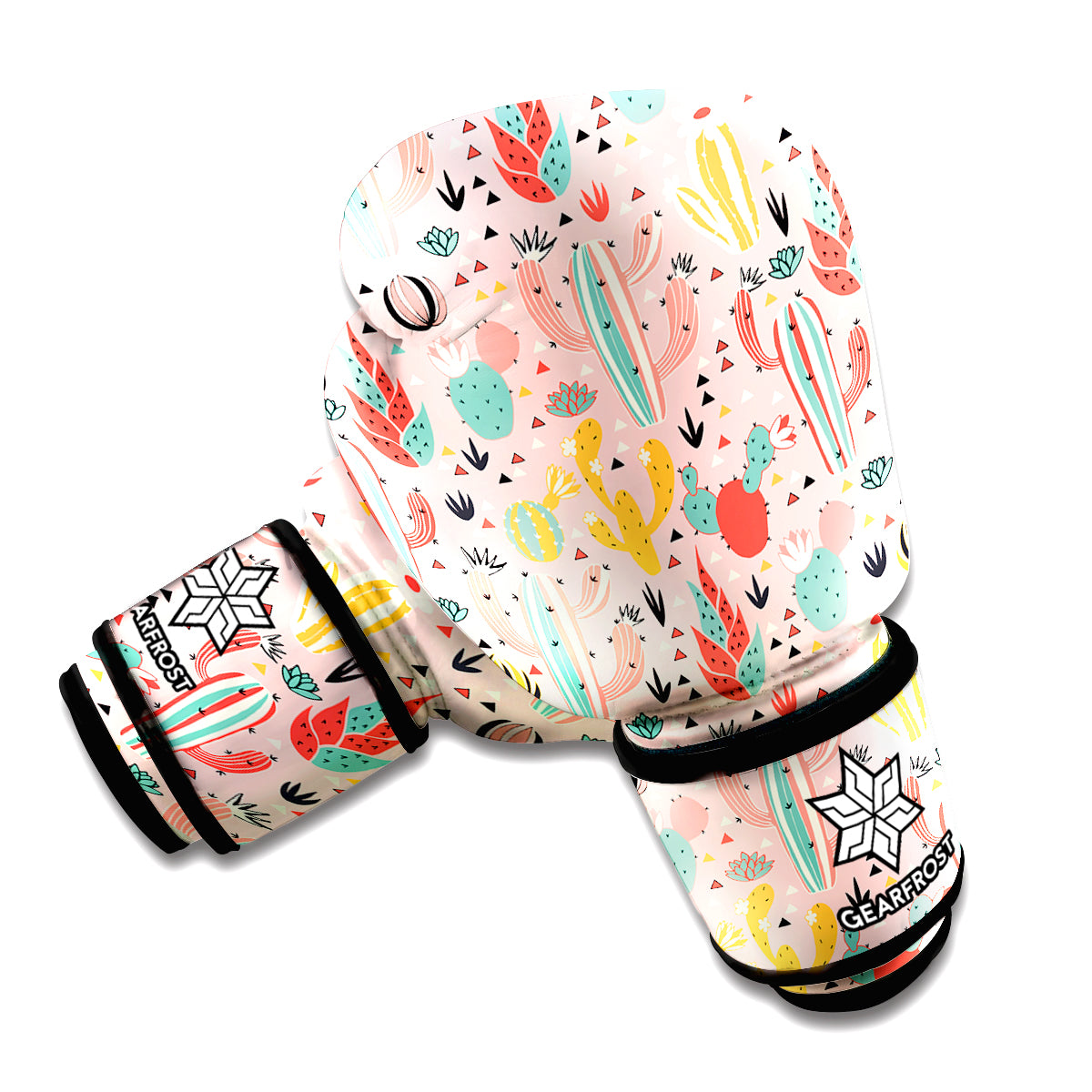 Pastel Cactus And Succulent Print Boxing Gloves